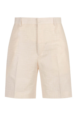 Cotton and linen bermuda-shorts-0